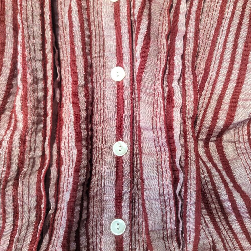 Ruby Rd. Size Small Red Striped Button Down - Picture 10 of 11